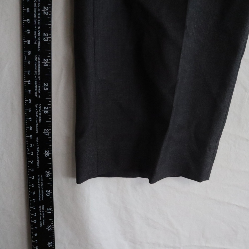 JF J Ferrar Pants Mens 30x30 Dress Slacks Suit Formal Flat Front Dark Gray - Picture 5 of 7